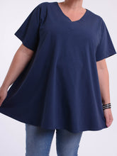 Basic Cotton Swing T Shirt - V Neck 10520, Tops & Shirts, Pure Plus Clothing, Lagenlook Clothing, Plus Size Fashion, Over 50 Fashion